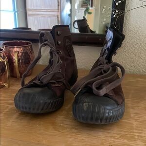 Converse Brown High-Tops with Black Soles